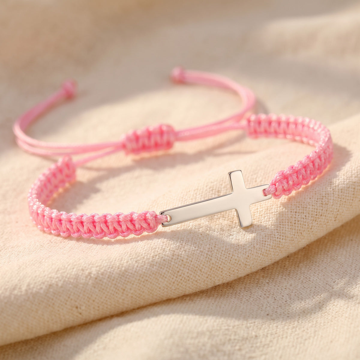 Bracelet croix rose