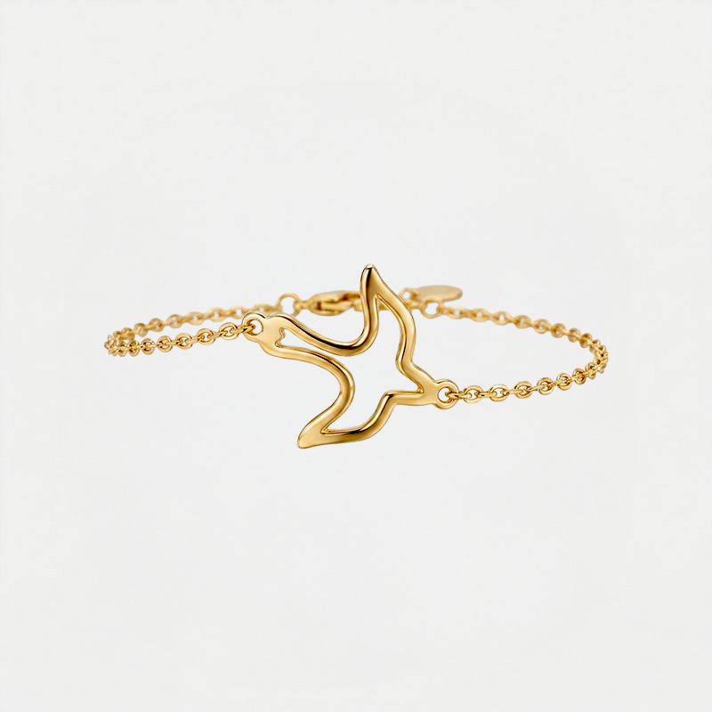 Bracelet Esprit-Saint, doré, sur fond blanc