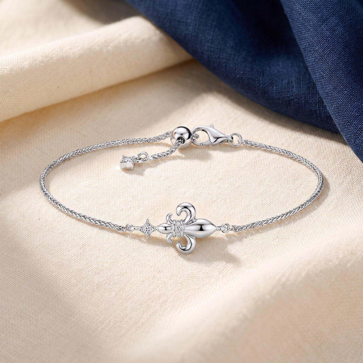 Bracelet fleur de lys argent 925