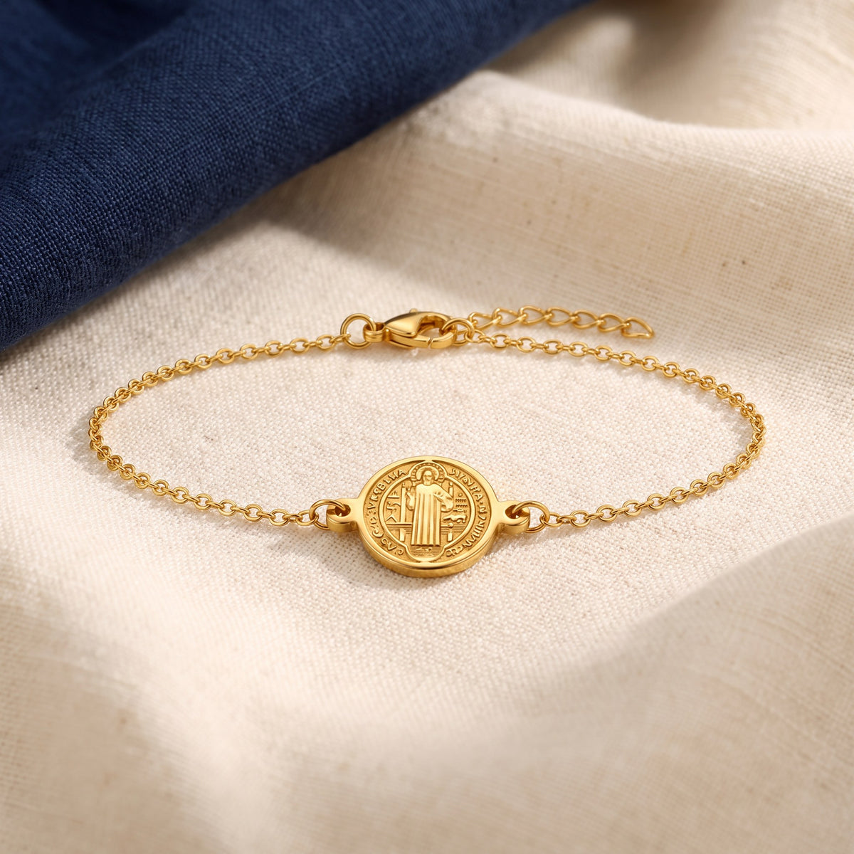 Bracelet Saint Benoît acier inoxydable
