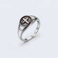 Chevalière argent croix