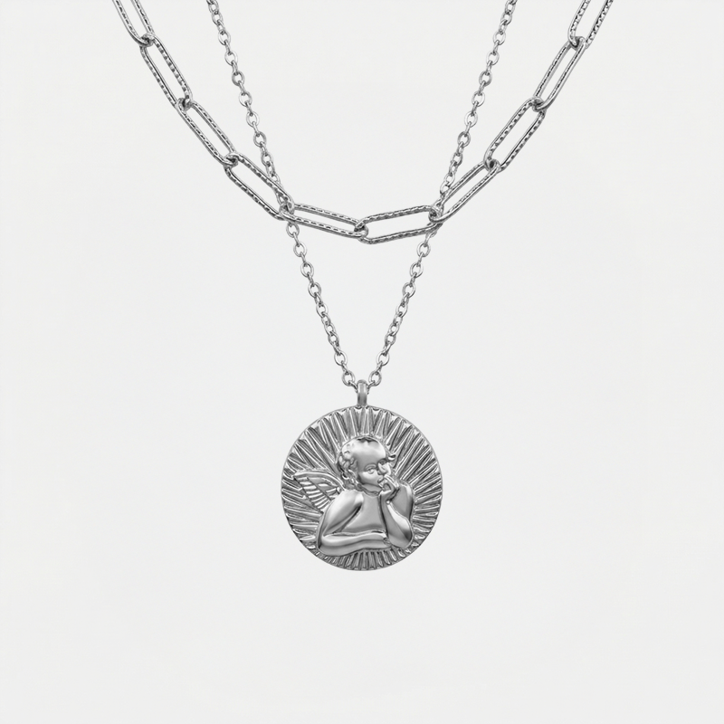 Collier Ange Gardien argentée