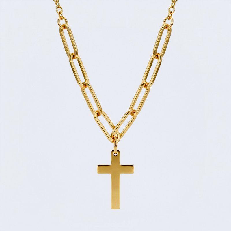 Collier chaine croix