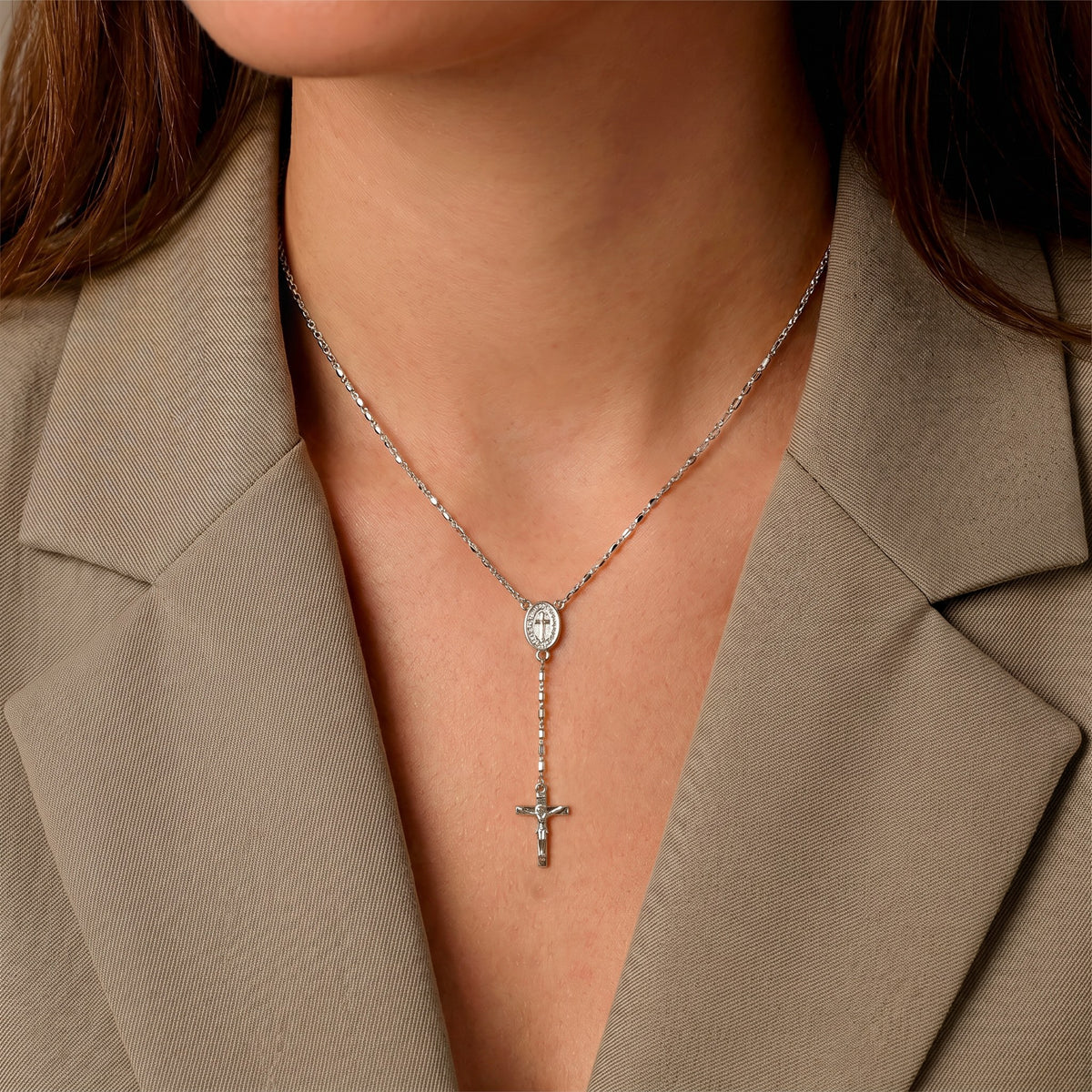 Collier chapelet femme argent