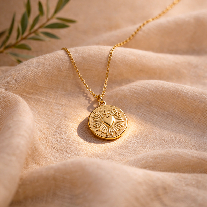 Collier Coeur Sacré, vue de détail