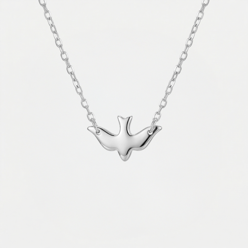 Collier colombe Saint-Esprit argentée