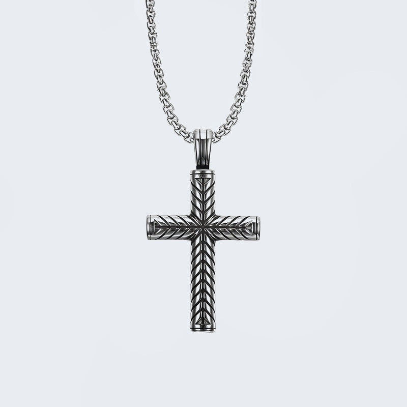Collier croix acier inoxydable homme