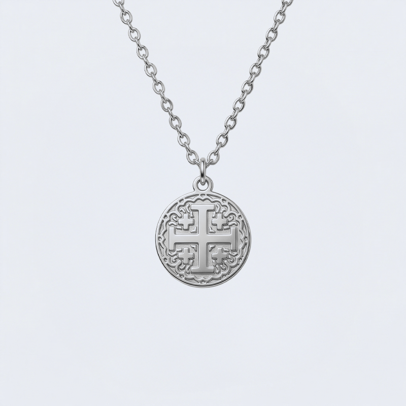Collier croix acier inoxydable