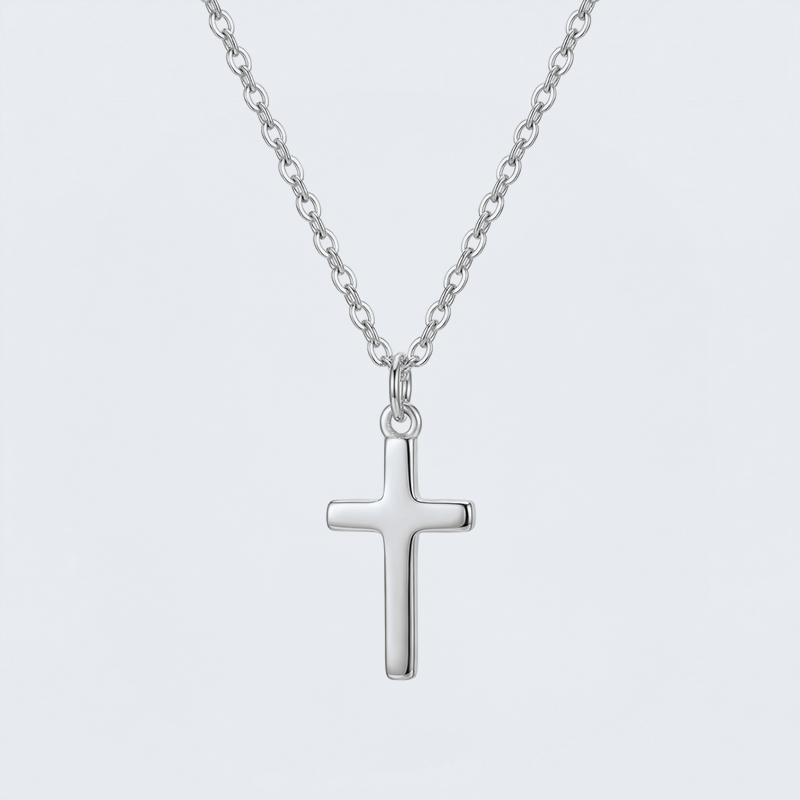 Collier croix argenté