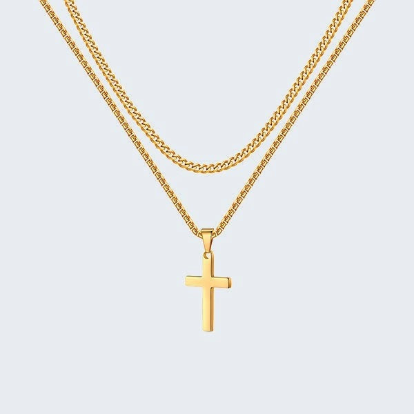 Collier croix double