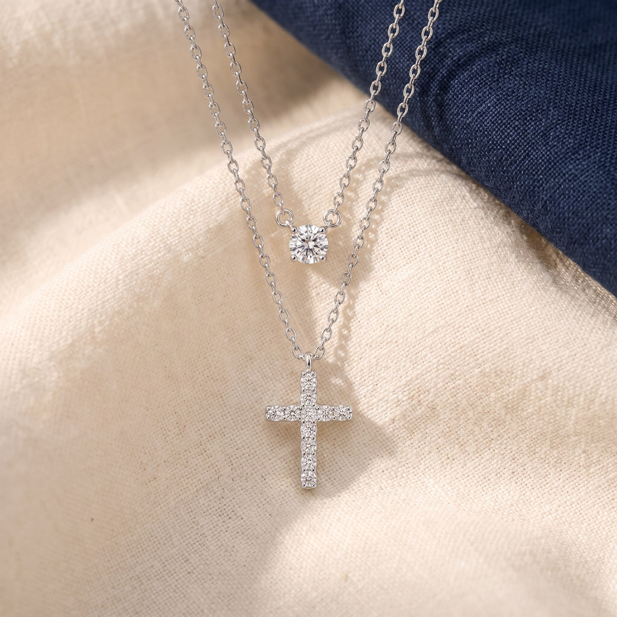 Collier croix élégant argent 925