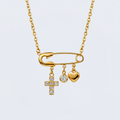 Collier croix épingle