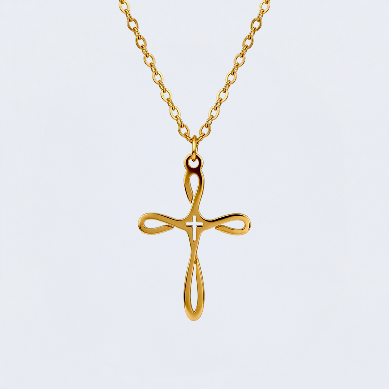 Collier croix fantaisie