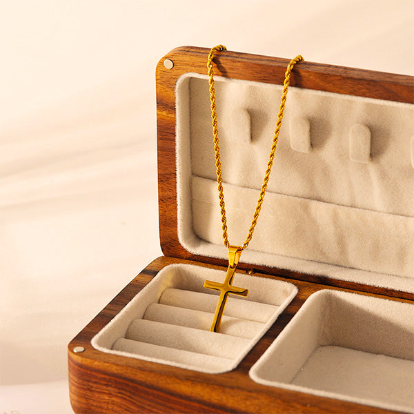 __switch:Or Collier croix fine homme Or