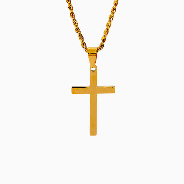 Collier croix fine homme, vue de détail