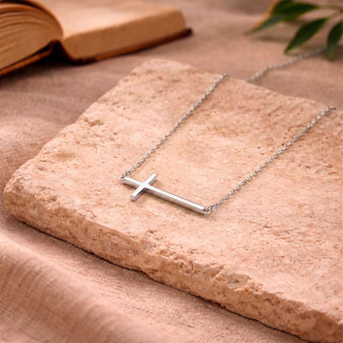 Collier croix horizontale argent 925