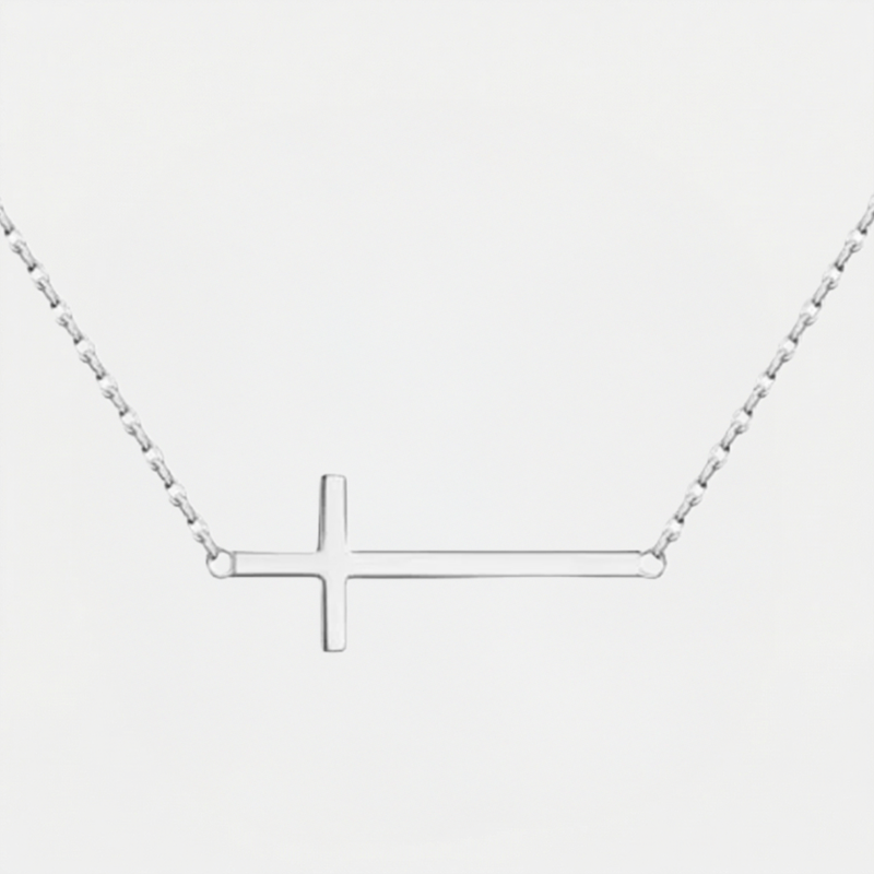 Collier Croix Horizontale__switch:Argent