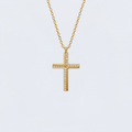 Collier croix strass acier inoxydable grande croix