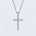 Collier croix strass acier inoxydable