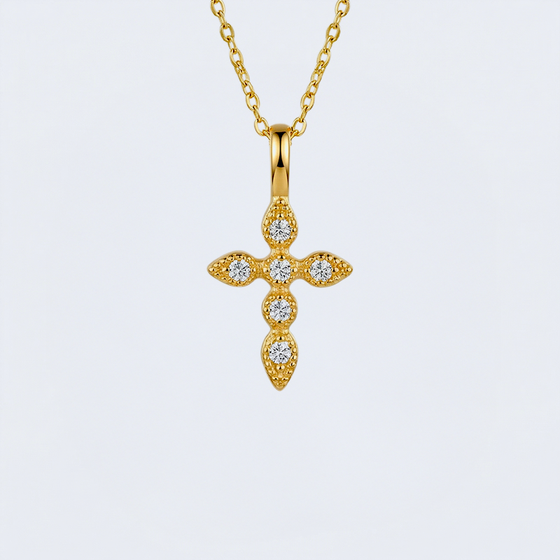 Collier croix strass