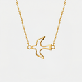 Collier Esprit-Saint, doré, sur fond blanc
