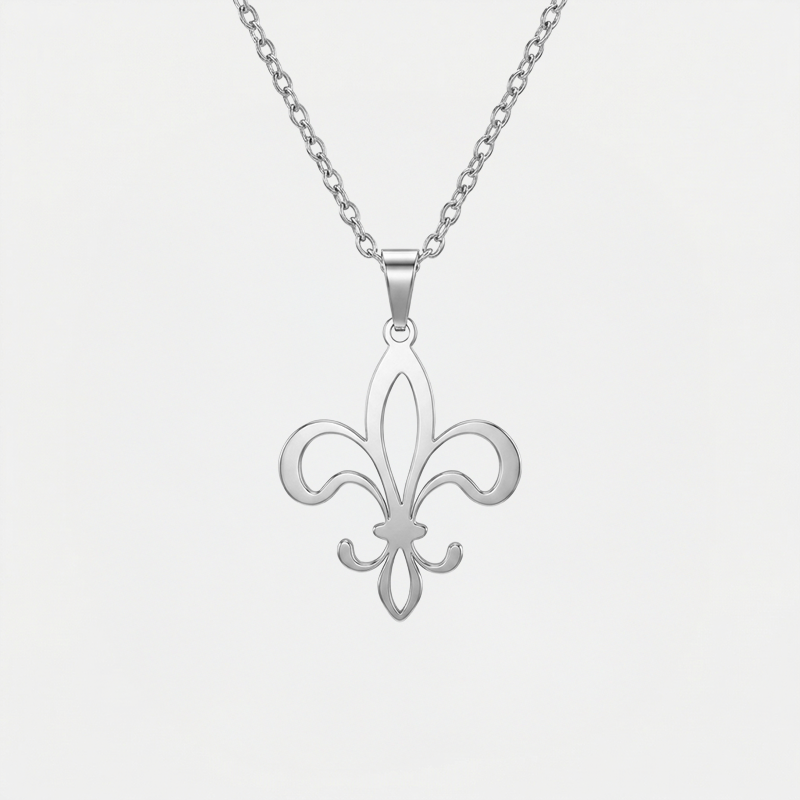 Collier fleur de lys argentée