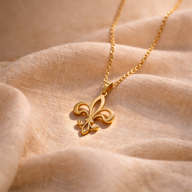Collier fleur de lys, vue de détail