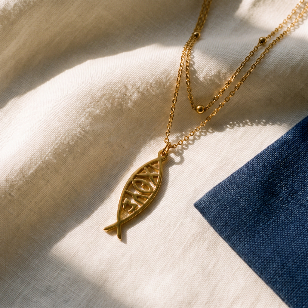 Collier Ichtus, vue de détail