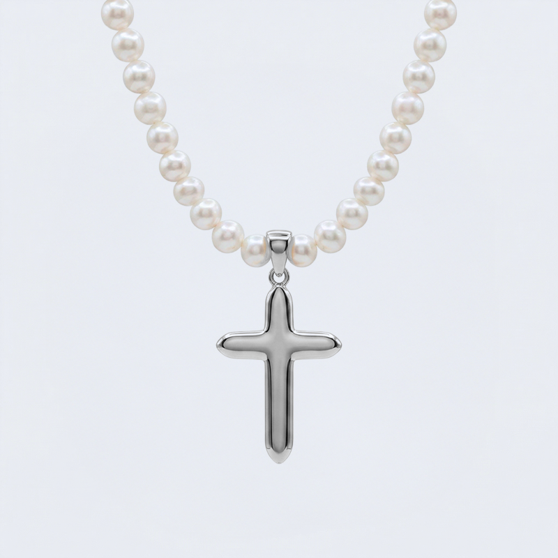 Collier pendentif croix argent