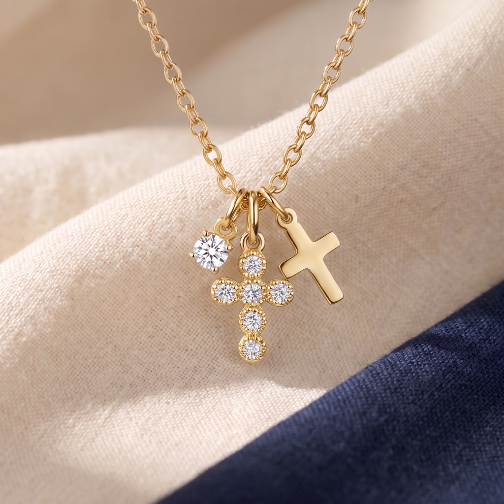 Collier pendentif croix inox