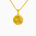 Collier pendentif Jesus, doré, sur fond blanc