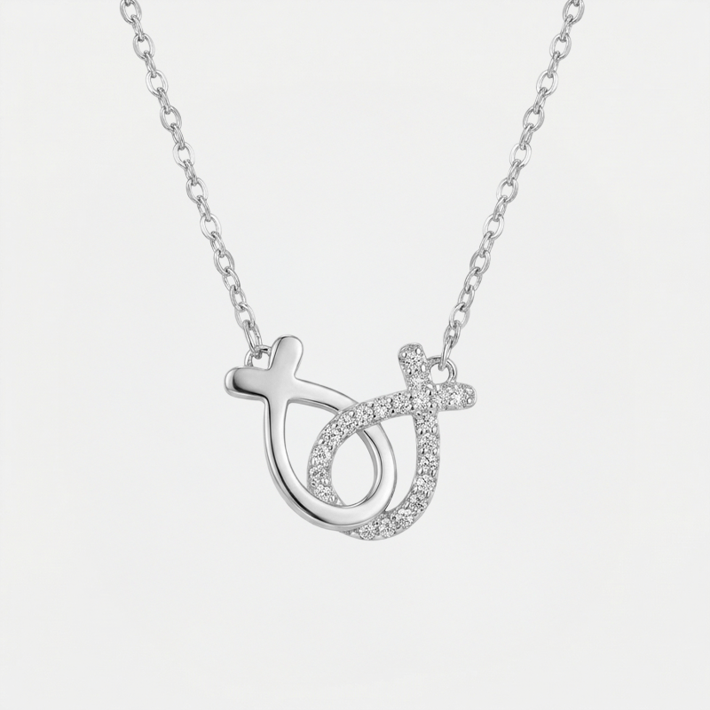 Collier poisson chrétien argent argentée