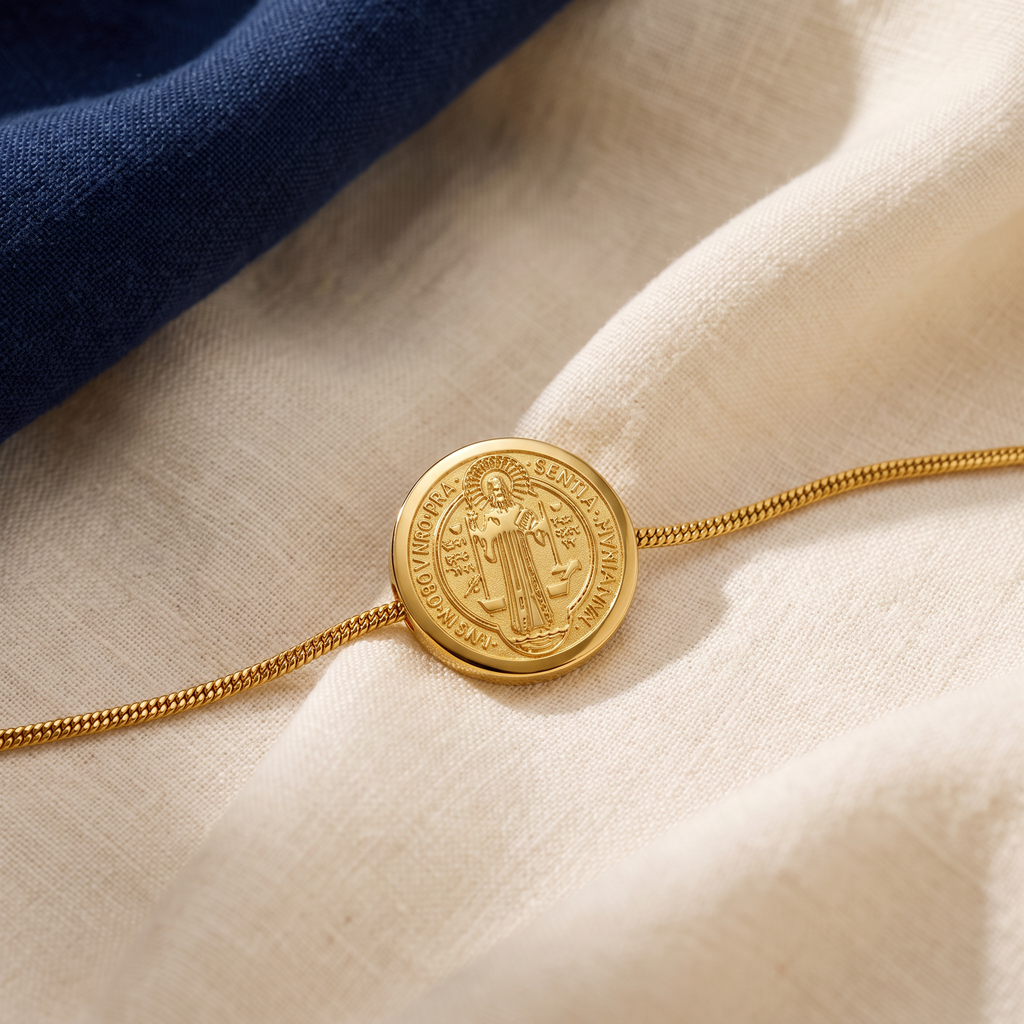Collier saint Benoît acier inoxydable