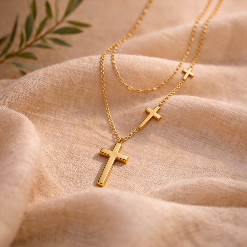 Collier trois croix, vue de détail