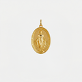Médaille Vierge Marie, doré, sur fond blanc