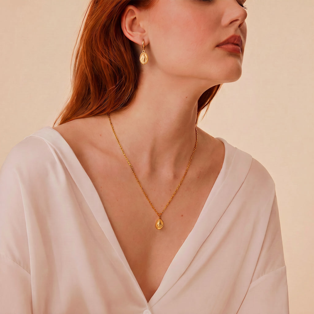 Parure Vierge Marie dorée