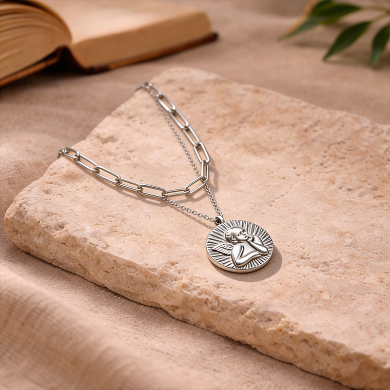 Collier Ange Gardien argentée