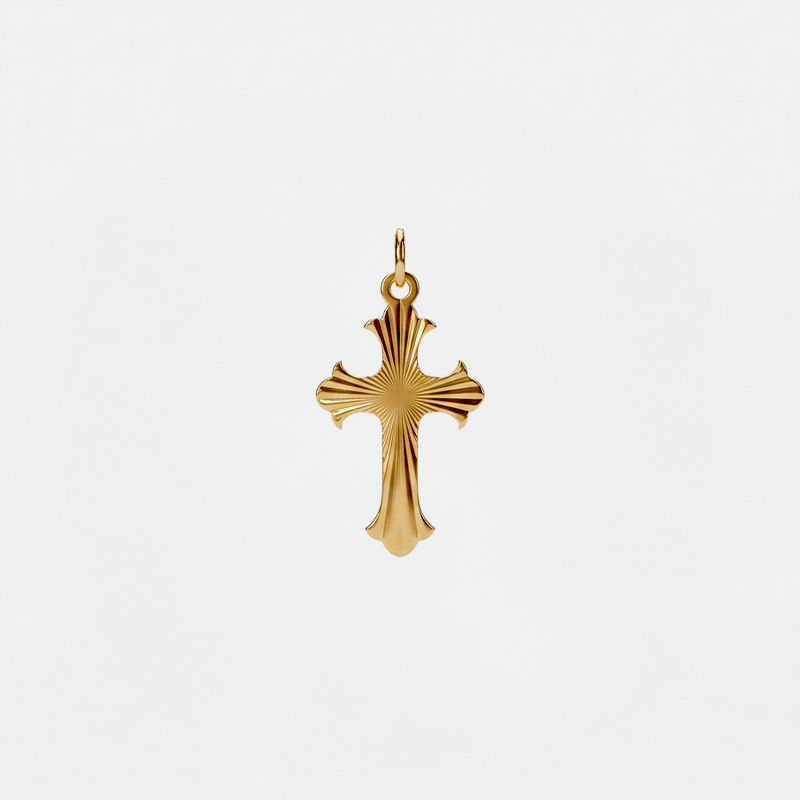 Pendentif croix ciselé dorée