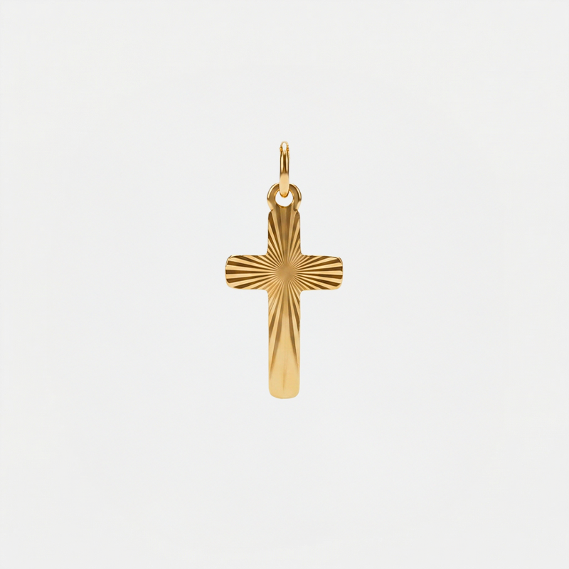 Pendentif croix ciselé dorée
