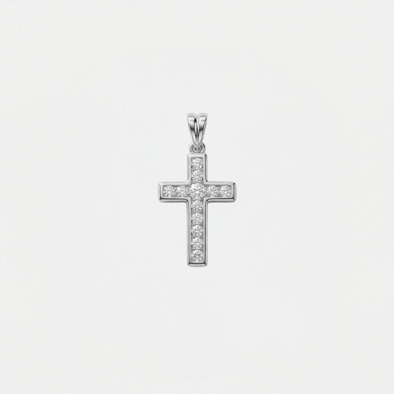 Pendentif croix femme strass - Nathalie