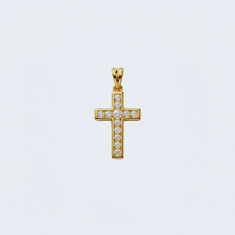 Pendentif croix femme strass