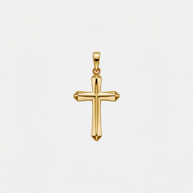 Pendentif croix homme argent, vue de détail
