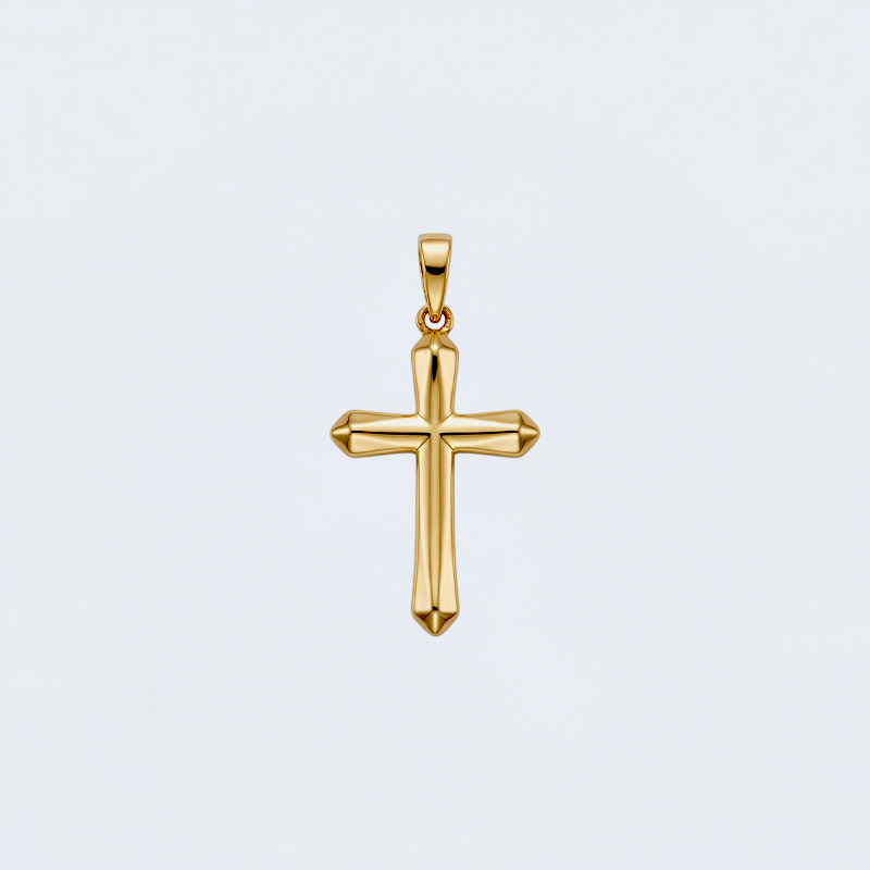 Pendentif croix homme argent doré
