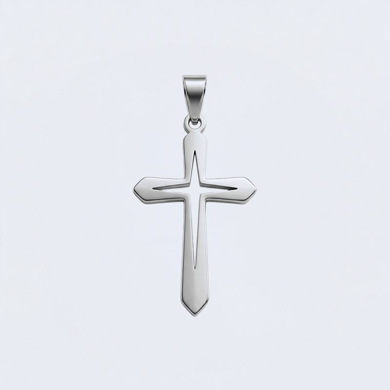 Pendentif homme croix acier inoxydable