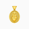 Pendentif Sacré Coeur, doré, sur fond blanc