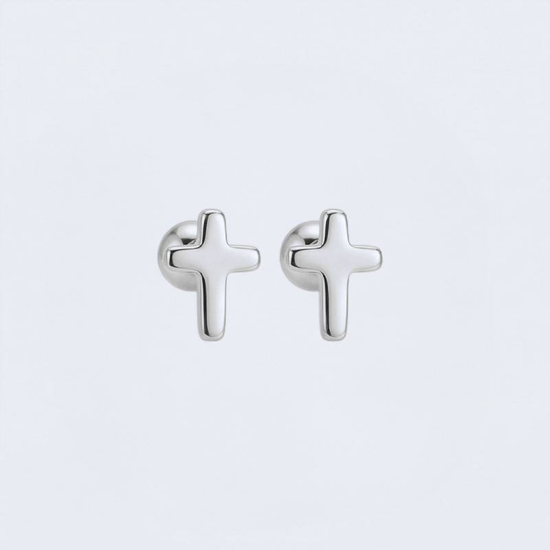 Puces d'oreilles croix