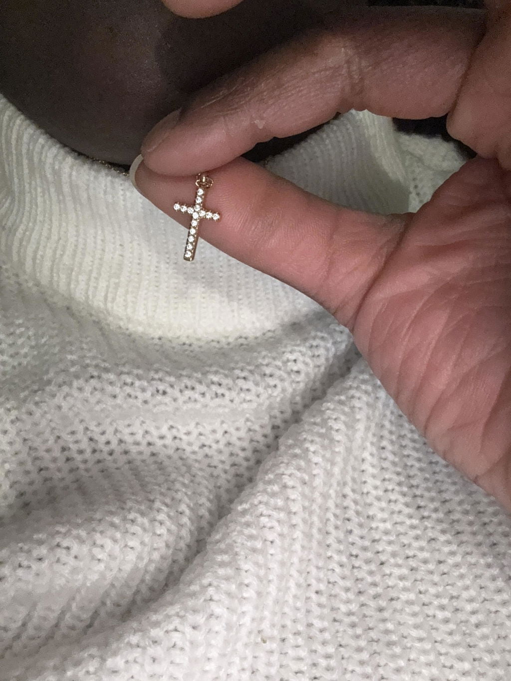 Photo du client : Collier croix strass acier inoxydable - Gemma